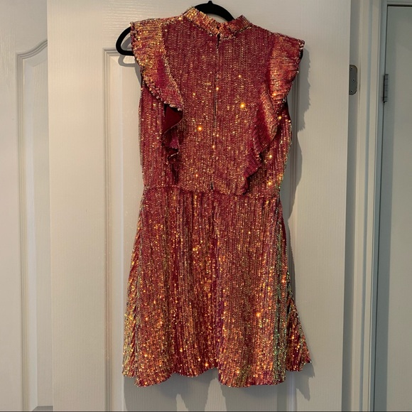 ⭐️ ASOS Pink Sequin Ruffle Dress - Picture 3 of 10